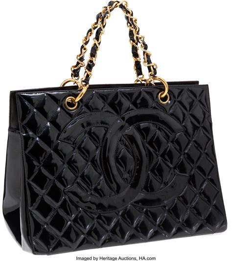 black patent chanel handbag|chanel patent leather tote bag.